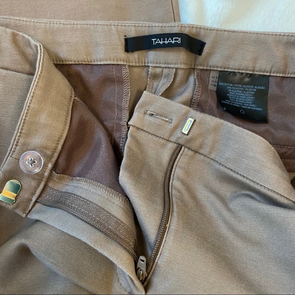 🤎 Tahari // Neutral Straight Leg Dress Pants - Picture 3 of 5